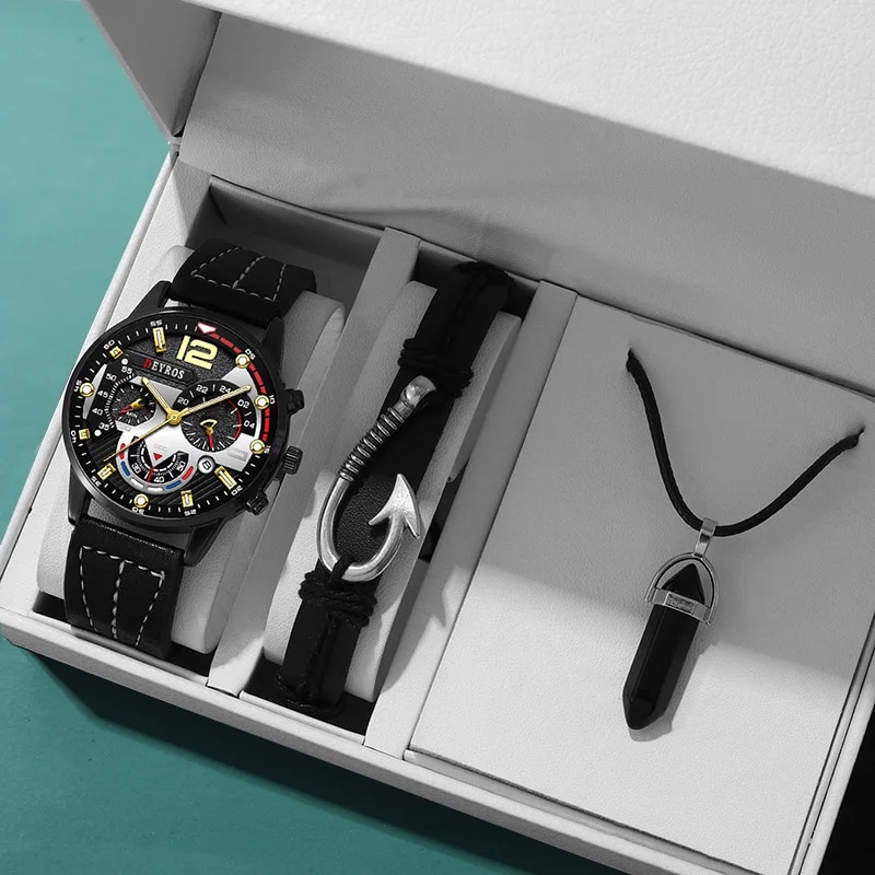 Luxury Watch All Black - Set da 3 pezzi Orologi da