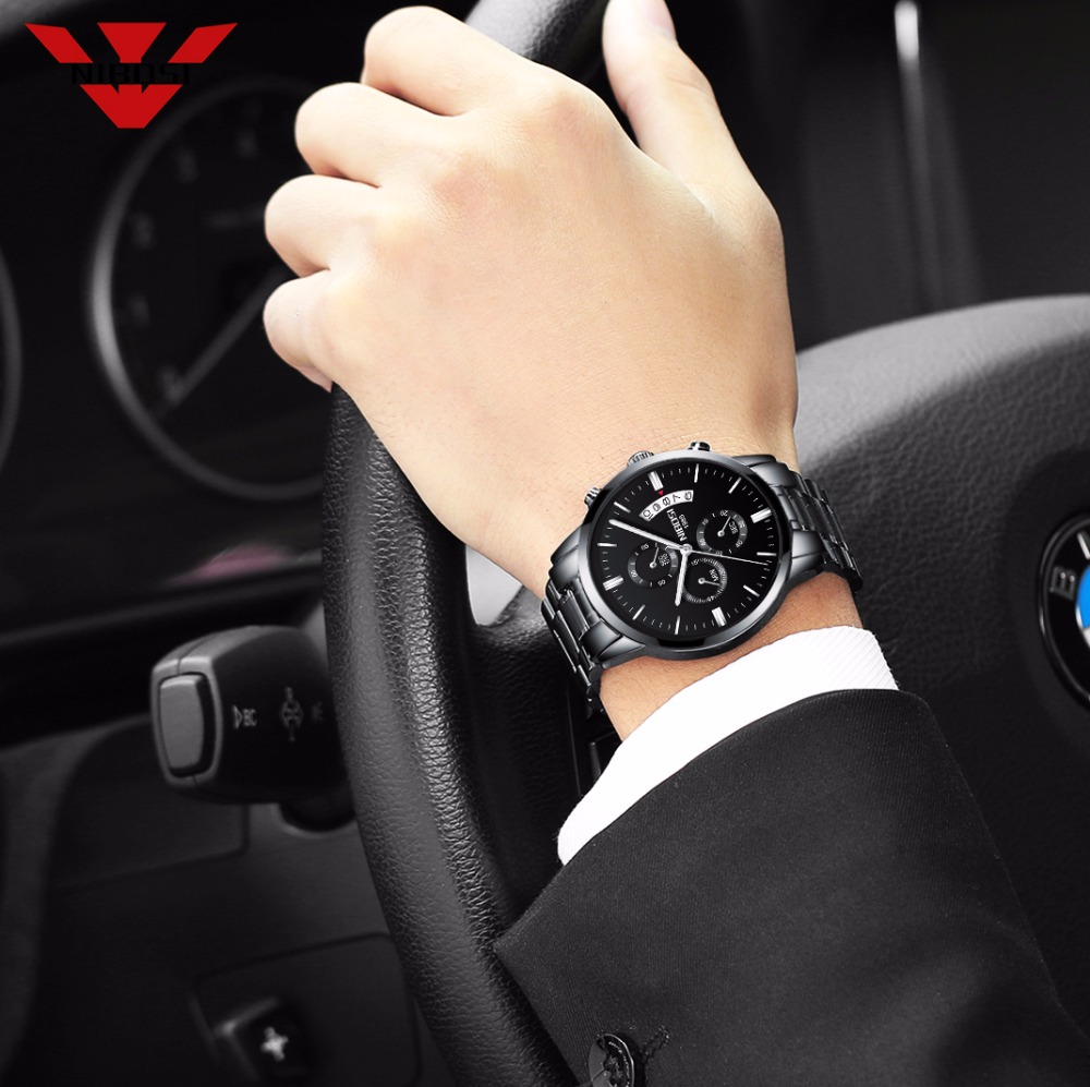 NIBOSI Orologio al quarzo nero - Luxury Watch All Black recensione e prezzo