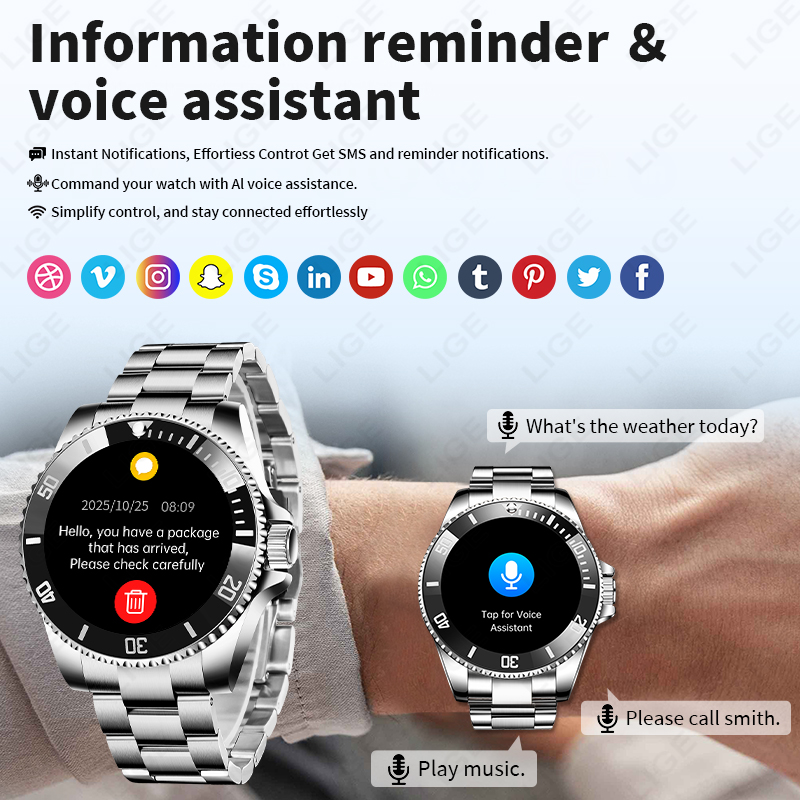 LIGE 2026 Smartwatch con Scher - Luxury Watch German recensione e prezzo