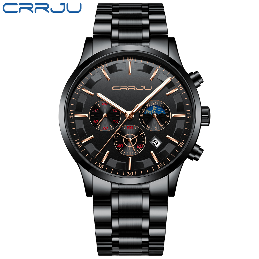 CRRJU orologi da uomo orologi  - Luxury Watch All Black recensione e prezzo