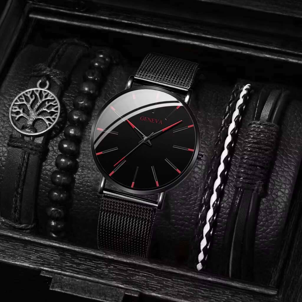 5 pz/set orologio da uomo di m - Luxury Watch All Black recensione e prezzo