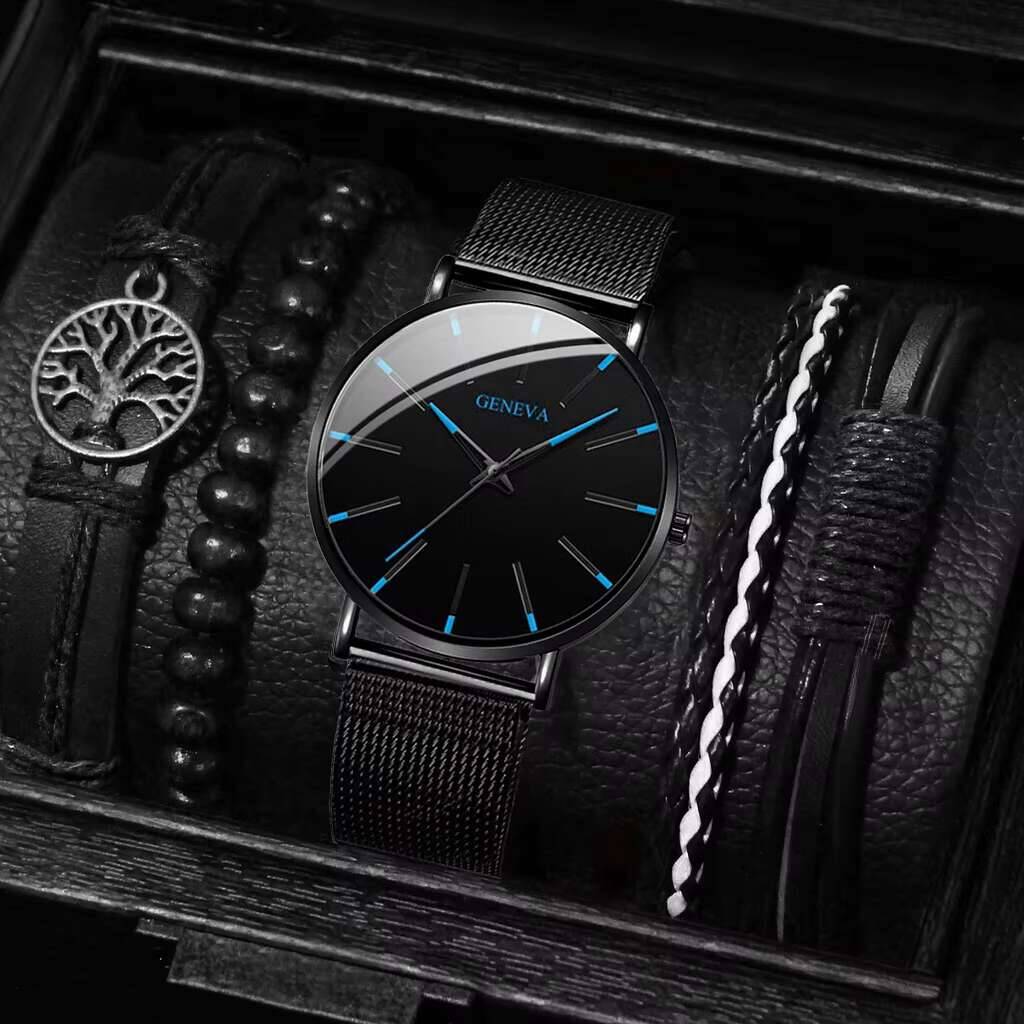 5 pz/set orologio da uomo di m - Luxury Watch All Black recensione e prezzo