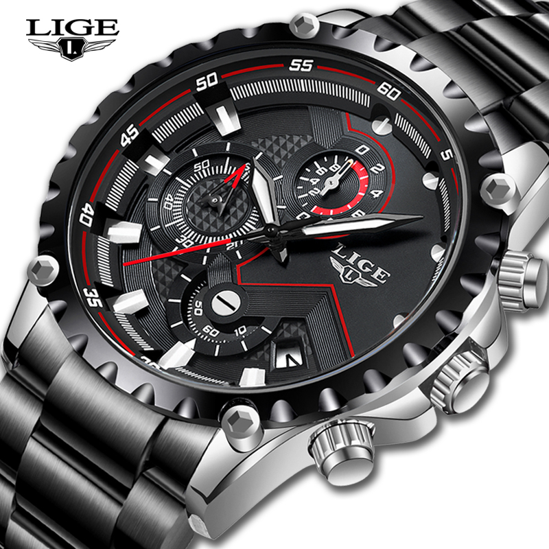 LIGE Top Brand Luxury Mens Fas - Luxury Watch All Black recensione e prezzo
