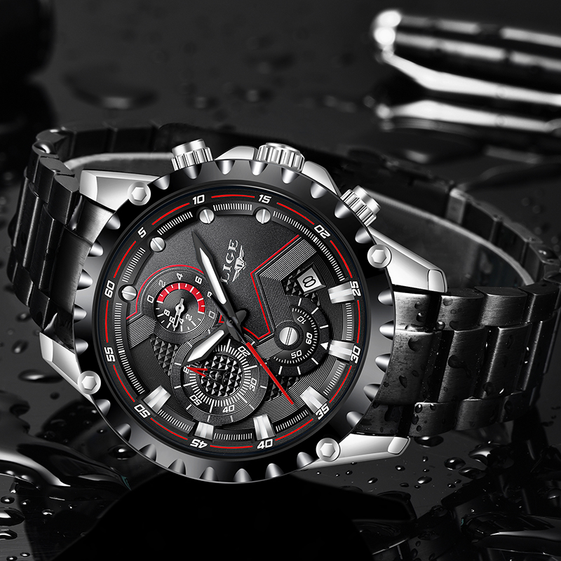 LIGE Top Brand Luxury Mens Fas - Luxury Watch All Black recensione e prezzo