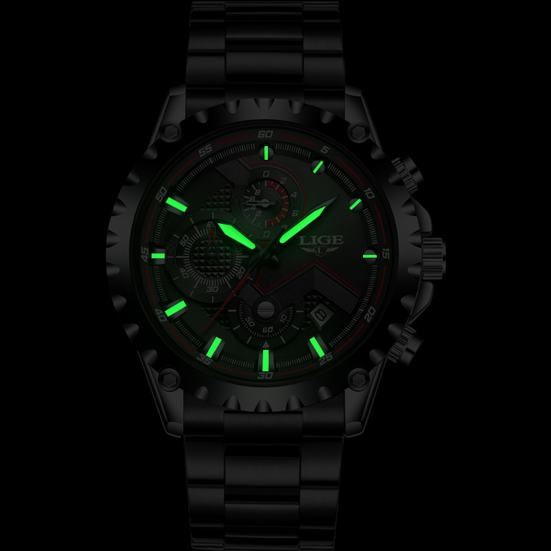 LIGE Top Brand Luxury Mens Fas - Luxury Watch All Black recensione e prezzo