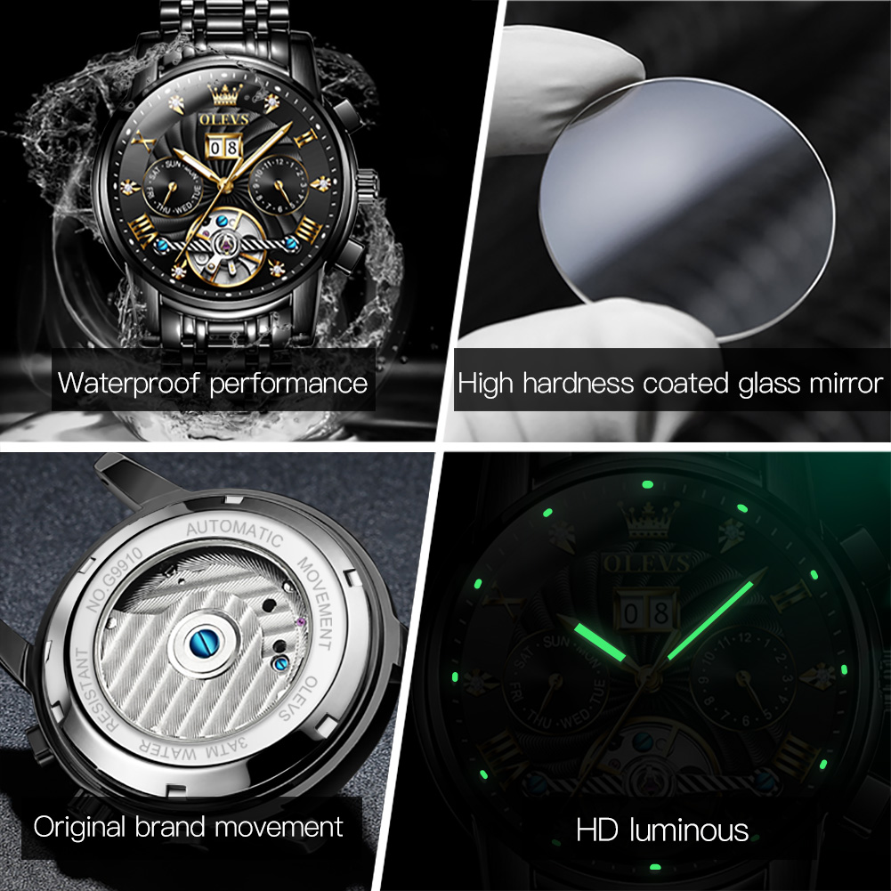 OLEVS Orologi da uomo classici - Tourbillon Movement Watch recensione e prezzo