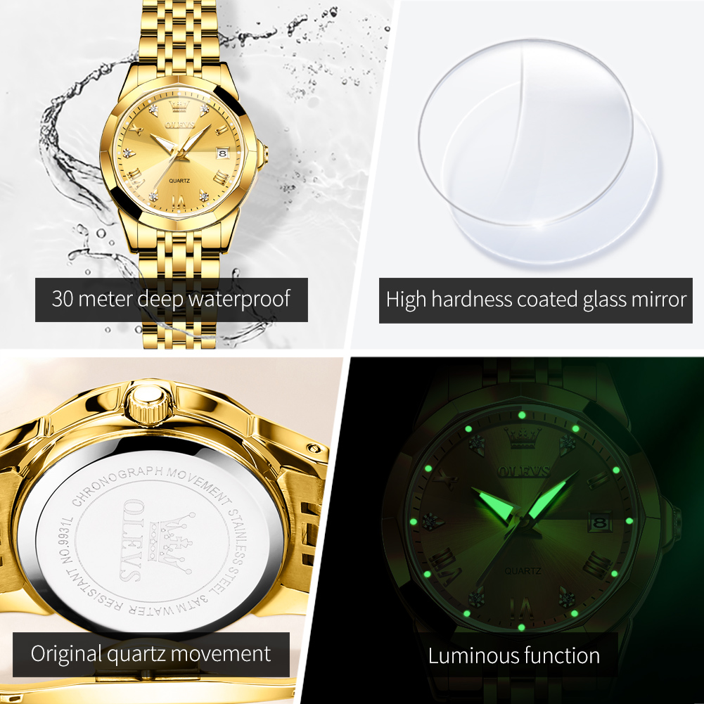 OLEVS Orologio dorato alla mod - Luxury Watch Deals recensione e prezzo
